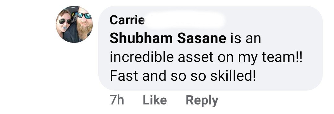 Client feedback from Carrie